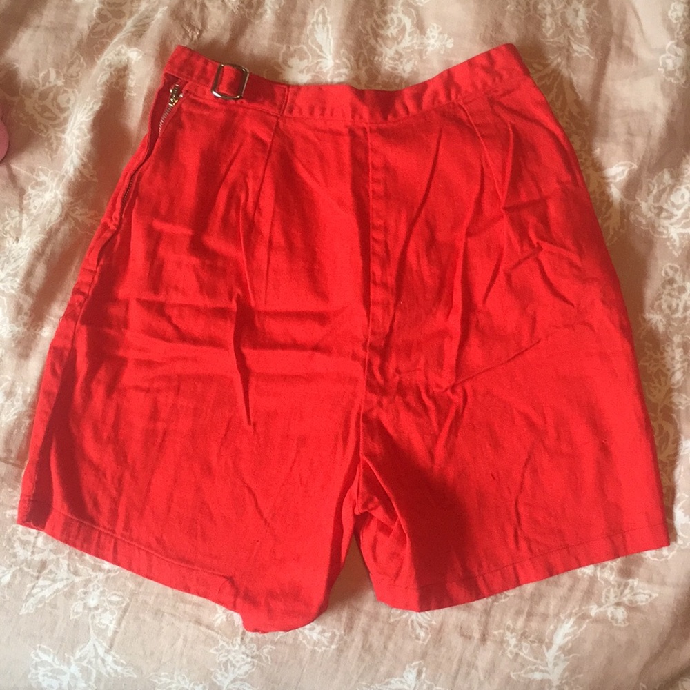 Vintage red high waisted shorts
